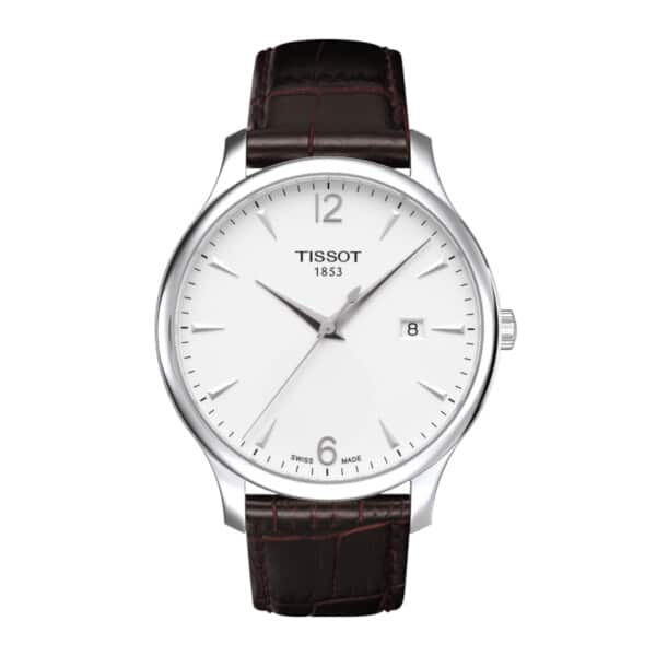 Tissot Tradition Men's 43mm White Dial Leather Watch (T063.610.16.037.00) Tissot Tradition Men's 43mm White Dial Leather Watch (T063.610.16.037.00)