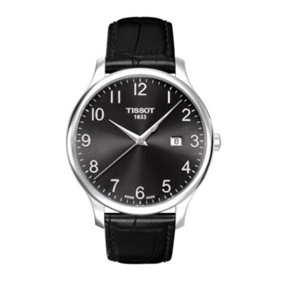 Tissot Tradition Men's 43mm Black Full-Numeral Watch (T063.610.16.052.00)