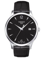 Tissot Tradition Men's 43mm Black Leather Watch (T063.610.16.057.00)