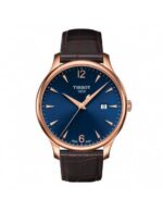 Tissot Tradition Men's 43mm Rose Gold Blue Dial Watch (T063.610.36.047.00)