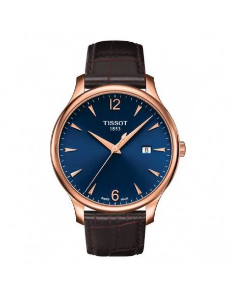 Tissot Tradition Men's 43mm Rose Gold Blue Dial Watch (T063.610.36.047.00) Tissot Tradition Men's 43mm Rose Gold Blue Dial Watch (T063.610.36.047.00)