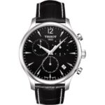 Tissot Tradition Chronograph Men's 42mm Black Dial Leather Watch (T063.617.16.057.00)
