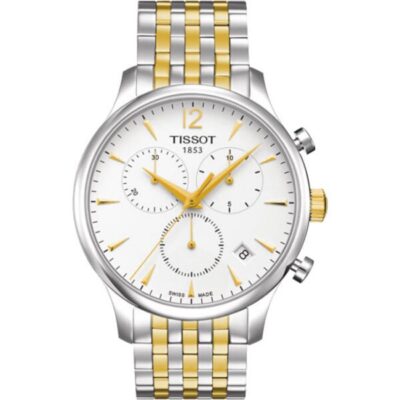 Tissot Tradition Chronograph Men's 42mm Two-Tone White Dial Watch (T063.617.22.037.00)