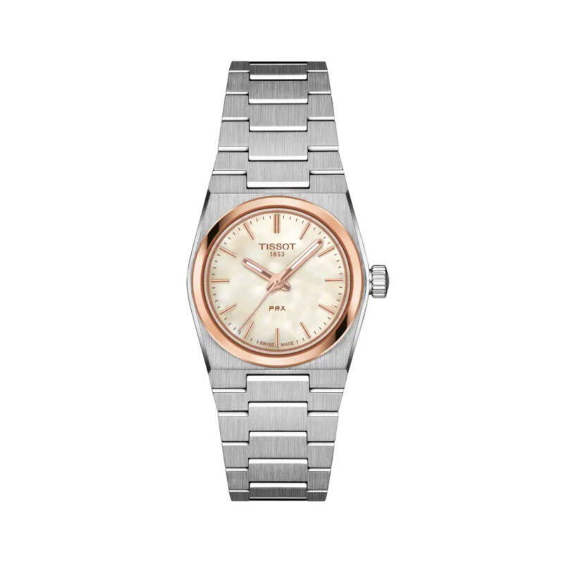 Tissot Women's PRX 25mm Two-Tone Rose Gold and Silver Watch (T137.010.21.111.00)