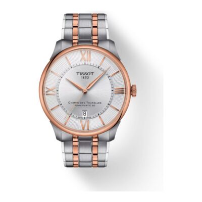Tissot Men's Chemin Des Tourelles 42mm Two-Tone Rose Gold and Silver Watch (T139.407.22.038.00)