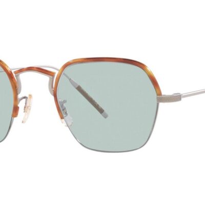 Oliver Peoples TK-7 OV 1291T Shiny Silver Havana/Light Blue Eyeglasses