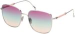 Tod's Women's TO0302 Shiny Palladium/Pink Green Shaded Sunglasses
