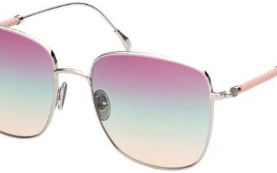 Tod's Women's TO0302 Shiny Palladium/Pink Green Shaded Sunglasses