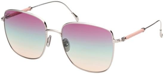 Tod's Women's TO0302 Shiny Palladium/Pink Green Shaded Sunglasses Tod's Women's TO0302 Shiny Palladium/Pink Green Shaded Sunglasses