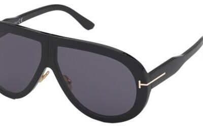 Tom Ford Men's TROY FT 0836 Shiny Black/Grey Sunglasses