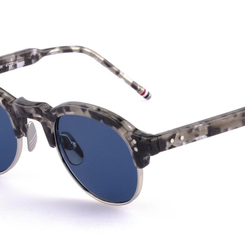 Thom Browne Men's UES920A-G0003 Grey Havana On Metal Silver/Blue Sunglasses Thom Browne Men's UES920A-G0003 Grey Havana On Metal Silver/Blue Sunglasses