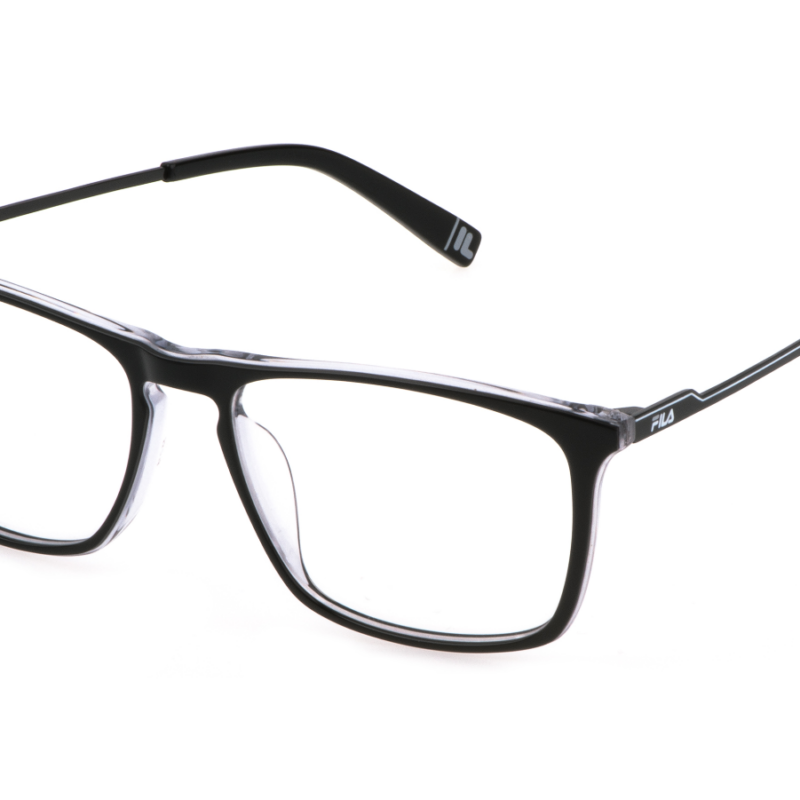 Fila Men's VFI538V Black Grey Eyeglasses Fila Men's VFI538V Black Grey Eyeglasses