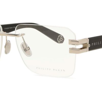Philipp Plein Men's VPP086M Shiny Palladium Eyeglasses