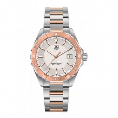 TAG Heuer Aquaracer Two-Tone Rose Gold and Silver Watch (WAY1150.BD0911)