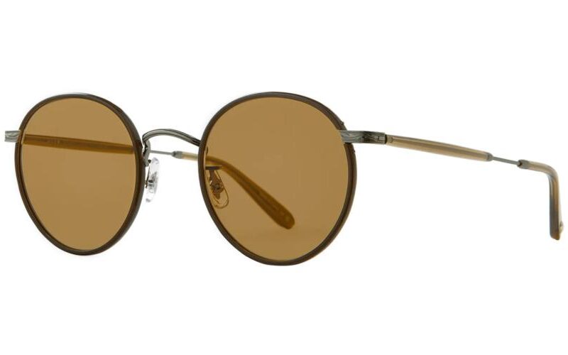 Garrett Leight Men's WILSON SUN Olive-Pewter/Semi-Flat Pure Maple Sunglasses