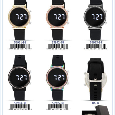 Boxed DACQA LED Silicone Band Watch – Gold/Black