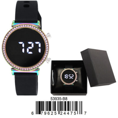 Boxed DACQA LED Silicone Band Watch – Iridesent /Black