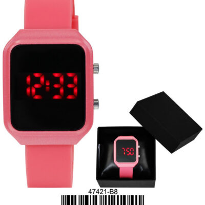DACQA 4742-Boxed LED Watch – Coral