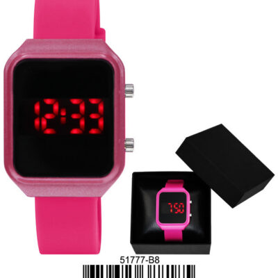 DACQA 5177-Boxed LED Watch – Hot Pink