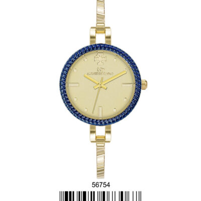 DACQA Bangle Watch – Gold/Blue