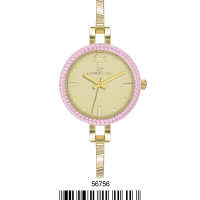 DACQA Bangle Watch – Gold/Pink