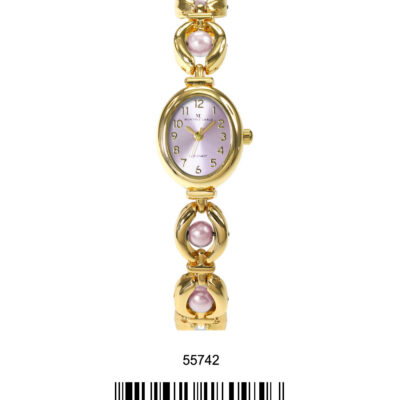 DACQA Bracelet Watch – Gold/Pink