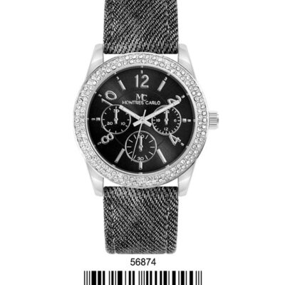DACQA Denim look band watch – Silver/Black