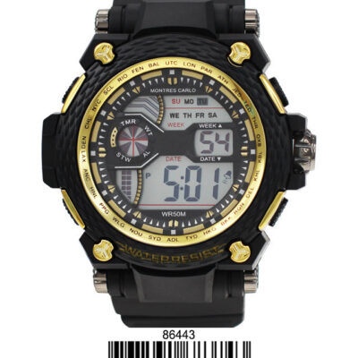 DACQA Digital Watch – Black/Gold