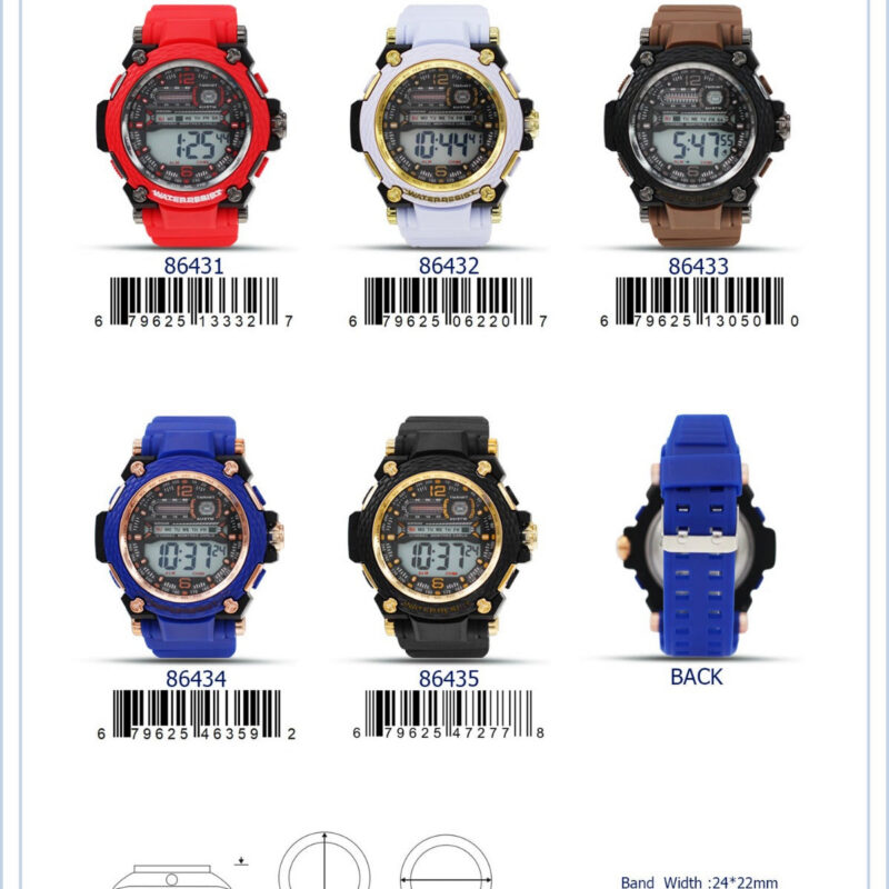 DACQA Digital Watch – Black/Gold