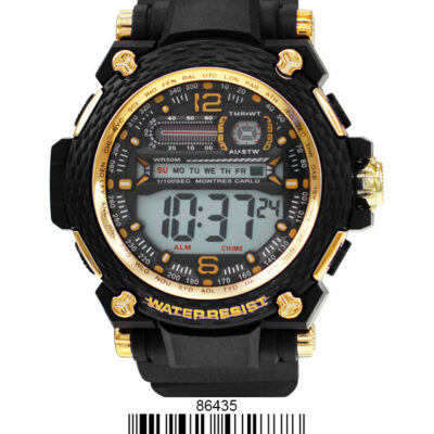 DACQA Digital Watch – Black/Gold