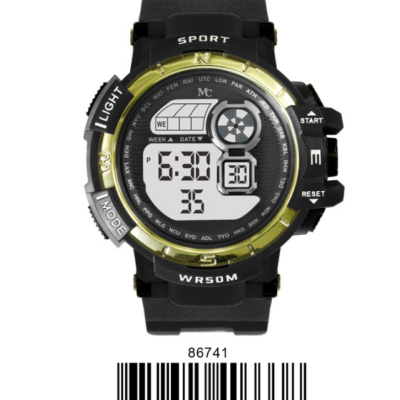 DACQA Digital Watch – Black/Gold