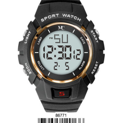 DACQA Digital Watch – Black/Gold
