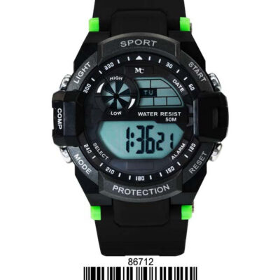 DACQA Digital Watch – Black/Green