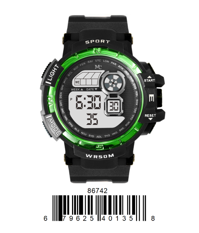 DACQA Digital Watch – Black/Green DACQA Digital Watch – Black/Green