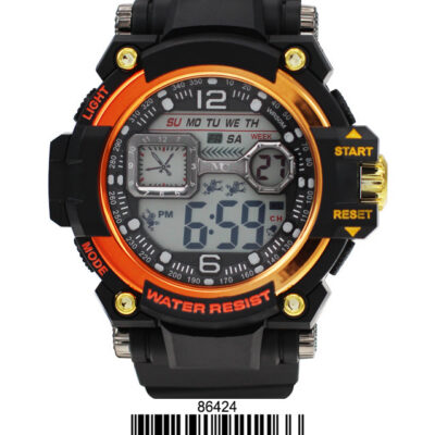 DACQA Digital Watch – Black/Orange