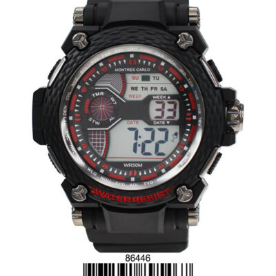 DACQA Digital Watch – Black/Red