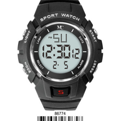 DACQA Digital Watch – Black/Silver