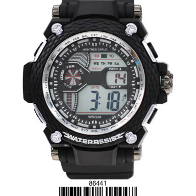 DACQA Digital Watch – Black/Silver