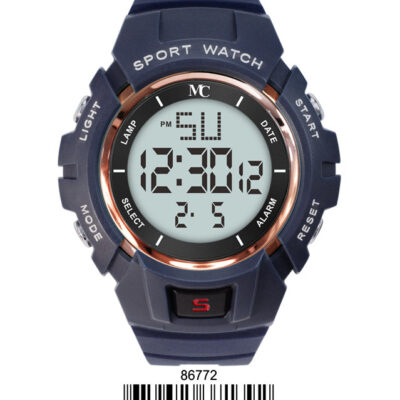 DACQA Digital Watch – Blue/Rose Gold