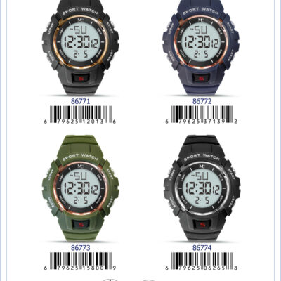 DACQA Digital Watch – Green/Rose Gold