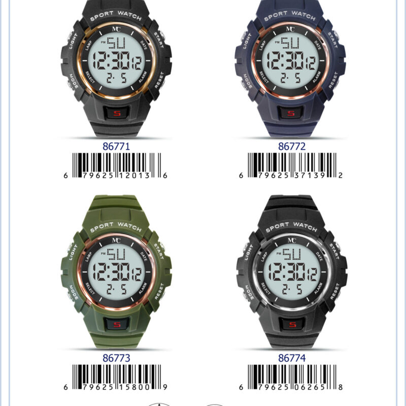 DACQA Digital Watch – Green/Rose Gold