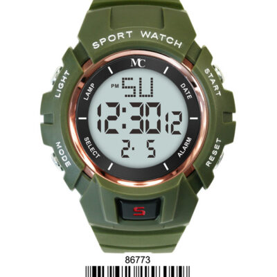 DACQA Digital Watch – Green/Rose Gold