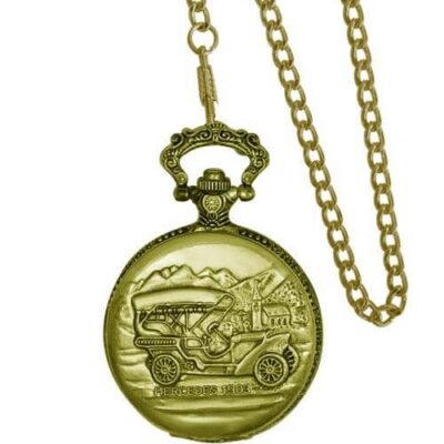 DACQA Engraved Pocket Watch – Gold Car