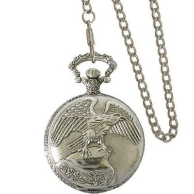 DACQA Engraved Pocket Watch – Silver Eagle