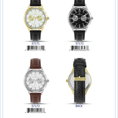 DACQA Faux Leather Band Watch – Black/Black