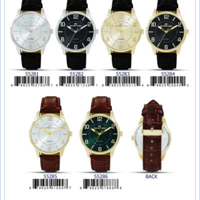 DACQA Faux Leather Band Watch – Gold/Black/Black