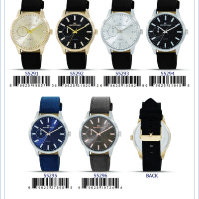 DACQA Faux Leather Band Watch – Gold/Black/Black