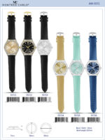 DACQA Faux Leather band watch – Gold/Black/Black