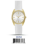 DACQA Faux Leather band watch – Gold/Black/Black