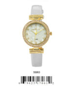 DACQA Faux Leather band watch – Gold/Black/Black